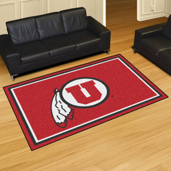 5' x 8' University of Utah Red Rectangle Rug