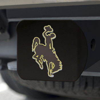 University of Wyoming Hitch Cover - Color on Black