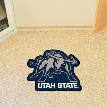 Utah State University Mascot Mat - "Bull" Logo & Wordmark