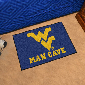 19" x 30" West Virginia University Man Cave Starter Navy Blue Rectangle Mat