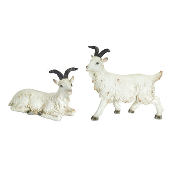 Goat Couple Resin Sculptures, Set of 2