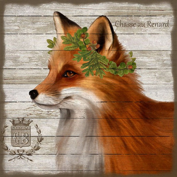 Custom French Lodge Fox Vintage Style Wooden Sign