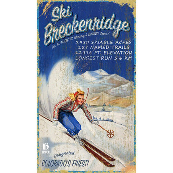 Custom Ski Breckenridge Colorado's Finest Vintage Style Metal Sign