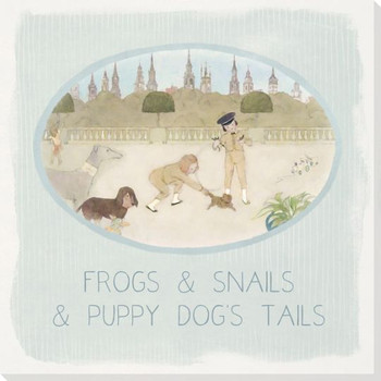Children Rhymes Frogs and Snails Wrapped Canvas Giclee Art Print Wall Art