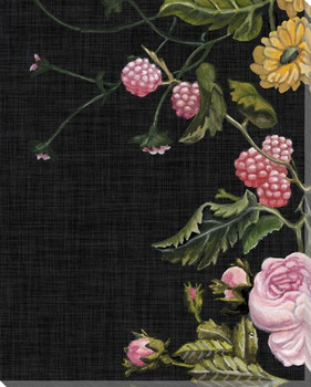Baroque Grid Flowers V Wrapped Canvas Giclee Art Print Wall Art