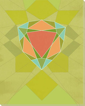 Graphic Gemstone 2 Trillion Cut Wrapped Canvas Giclee Art Print Wall Art