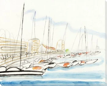 The Port 1 Wrapped Canvas Giclee Art Print Wall Art
