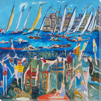 Sail Boat Races Wrapped Canvas Giclee Art Print Wall Art