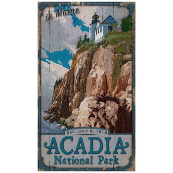 Custom Acadia National Park Vintage Style Wooden Sign