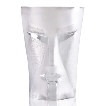 Kubik Clear Mouth Blown Crystal Tumbler Glass by Mats Jonasson