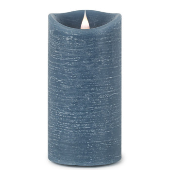 3.5" x 7" Simplux LED Designer Blue Pillar Candle with Flickering Flame