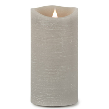 3.5" x 7" Simplux LED Designer Grey Pillar Candle with Flickering Flame