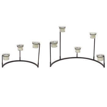 Multi Level Votive Candle Holders, Set of 4 with Metal Stands