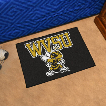 19" x 30" West Virginia State University Black Rectangle Starter Mat