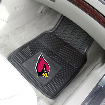 Arizona Cardinals Black Vinyl Car Mat, Set of 2