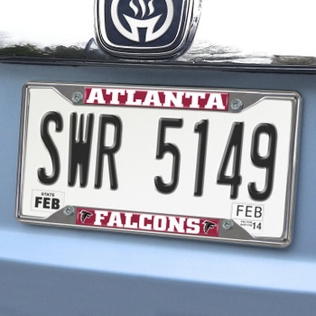 Atlanta Falcons Chrome and Red License Plate Frame