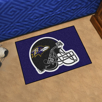 19" x 30" Baltimore Ravens Black Rectangle Starter Mat