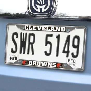 Cleveland Browns Chrome and Orange License Plate Frame
