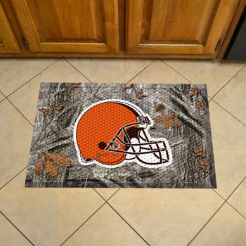 19" x 30" Cleveland Browns Rectangle Camo Scraper Mat