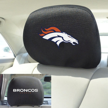 Denver Broncos Car Headrest Cover, Set of 2