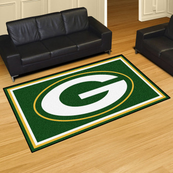59.5" x 88" Green Bay Packers Green Rectangle Rug