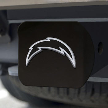 Los Angeles Chargers Hitch Cover - Chrome on Black