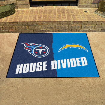 33.75" x 42.5" Chargers / Titans House Divided Rectangle Mat