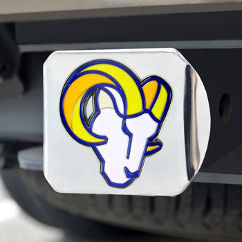 Los Angeles Rams Hitch Cover - Blue on Chrome