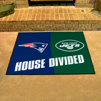 33.75" x 42.5" Patriots / Jets House Divided Rectangle Mat