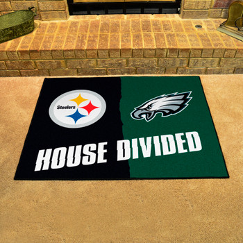 33.75" x 42.5" Steelers / Eagles House Divided Rectangle Mat