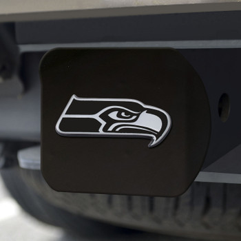 Seattle Seahawks Hitch Cover - Chrome on Black