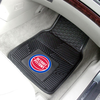 Detroit Pistons Black Vinyl Car Mat, Set of 2