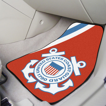 U.S. Coast Guard Red Carpet Car Mat, Set of 2