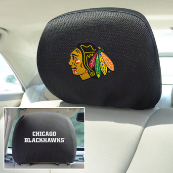 Chicago Blackhawks Embroidered Car Headrest Cover, Set of 2