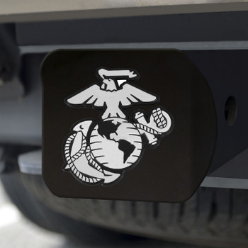U.S. Marines Hitch Cover - Chrome on Black