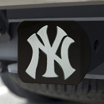 New York Yankees Hitch Cover - Chrome on Black