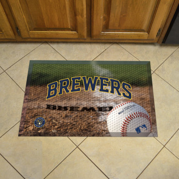 19" x 30" Milwaukee Brewers Rectangle Photo Scraper Mat