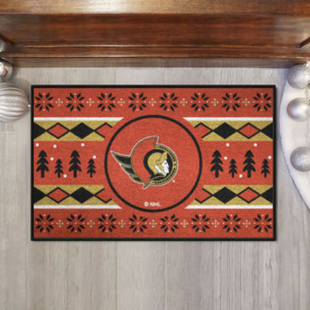 19" x 30" Ottawa Senators Holiday Sweater Red Starter Mat