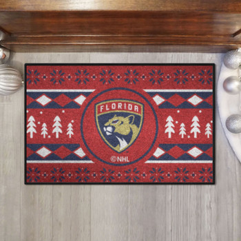 19" x 30" Florida Panthers Holiday Sweater Blue Starter Mat