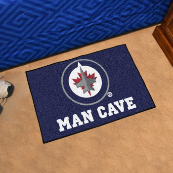 19" x 30" Winnipeg Jets Man Cave Starter Navy Rectangle Mat