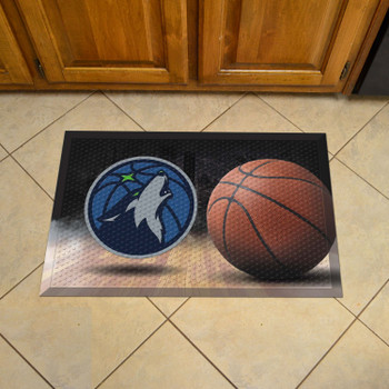 19" x 30" Minnesota Timberwolves Rectangle Photo Scraper Mat