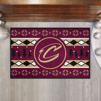 19" x 30" Cleveland Cavaliers Holiday Sweater Maroon Starter Mat