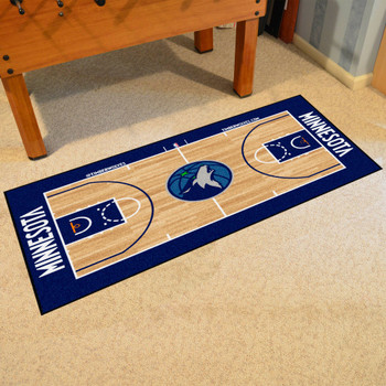 29.5" x 54" Minnesota Timberwolves NBA Court Navy Rectangle Runner Mat