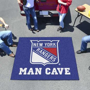 59.5" x 71" New York Rangers Man Cave Tailgater Blue Rectangle Mat