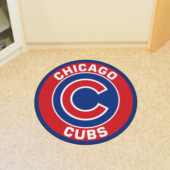 27" Chicago Cubs Logo Roundel Blue Round Mat