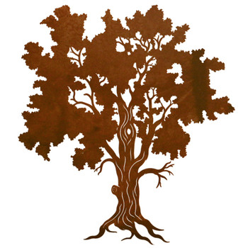 30" Detailed Oak Tree Metal Wall Art