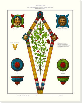 Medallion Wrapped Canvas Giclee Art Print Wall Art