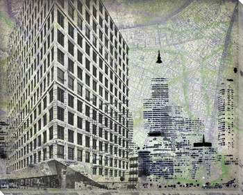 Cityscape I Wrapped Canvas Giclee Art Print Wall Art