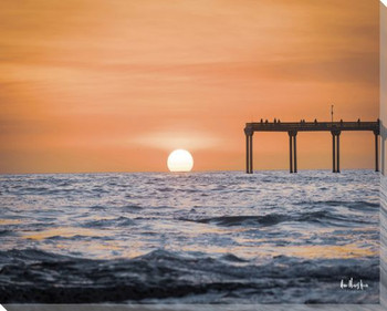 Sinking Sun Wrapped Canvas Giclee Art Print Wall Art