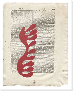 Red Leaf Wrapped Canvas Giclee Art Print Wall Art
